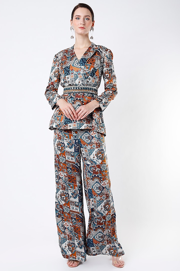 Multi-Colored Printed Pant Set by DiyaRajvvir at Pernia's Pop Up Shop