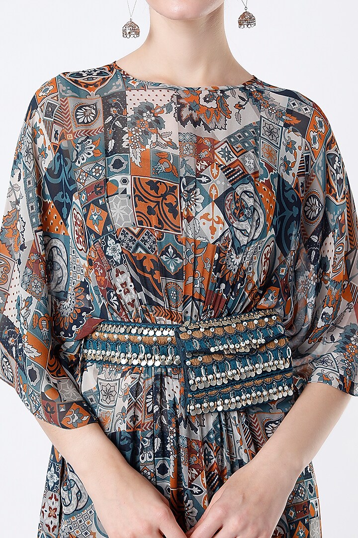 Multi-Colored Printed Kaftan Set by DiyaRajvvir at Pernia's Pop Up Shop
