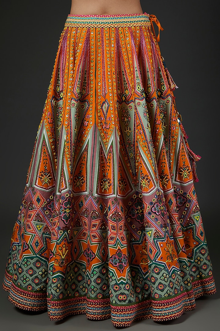 Yellow & Green Digital Printed Wedding Lehenga Set by DiyaRajvvir at Pernia's Pop Up Shop