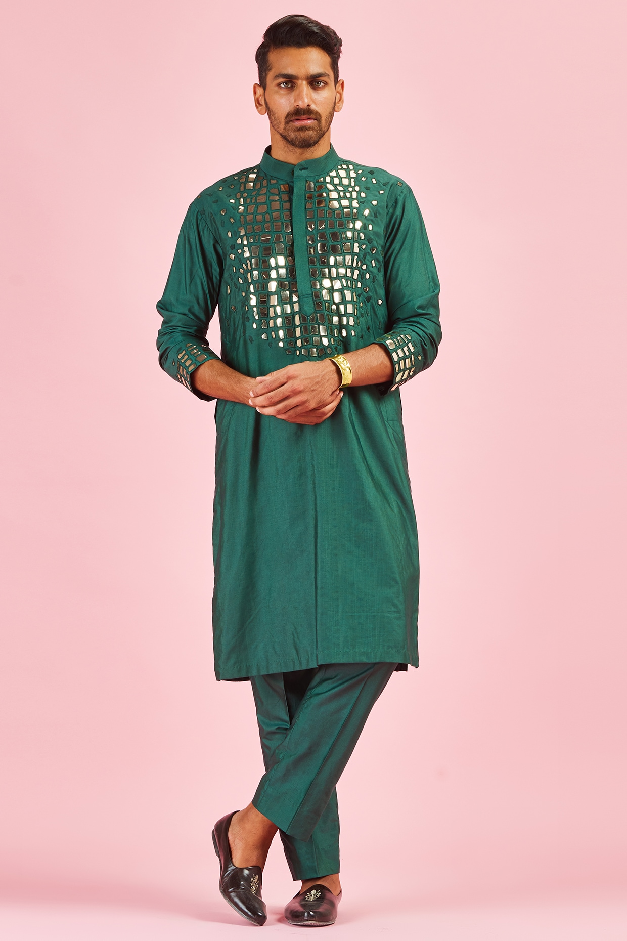 Green kurta pajama cheap punjabi