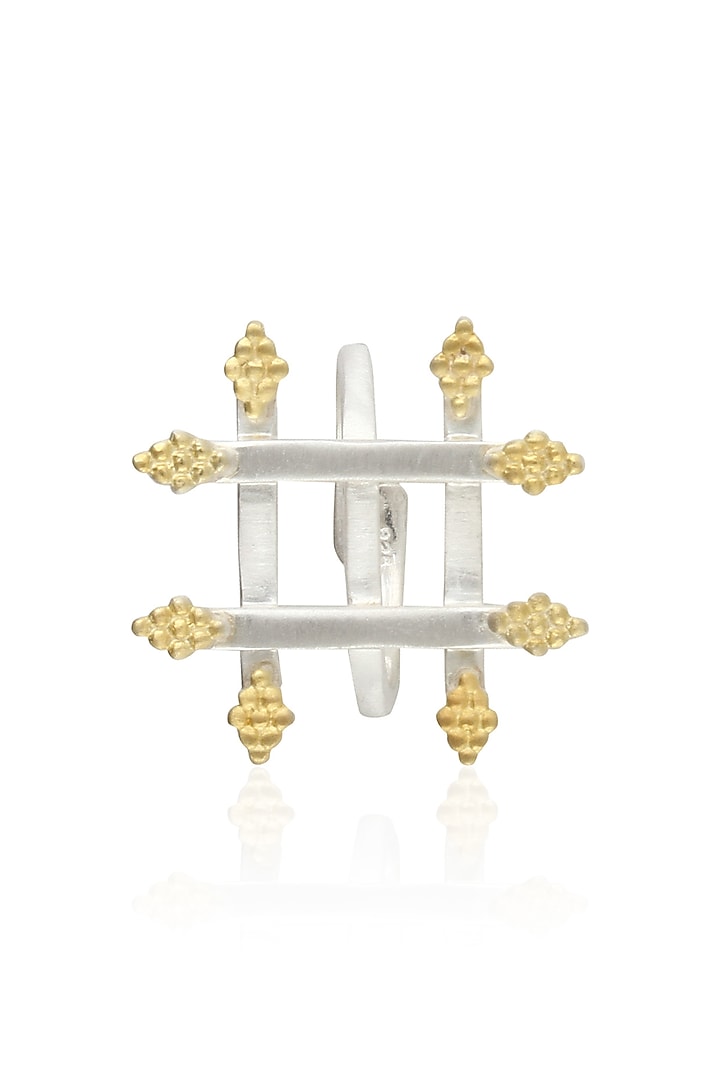 Dvibhumi presents Gold plated silver finish handcrafted "Khunti" ring available only at Pernia's Pop Up Shop.