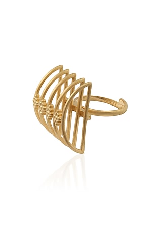 Gold Plated Handcrafted "Mini Meend" Ring by Dvibhumi