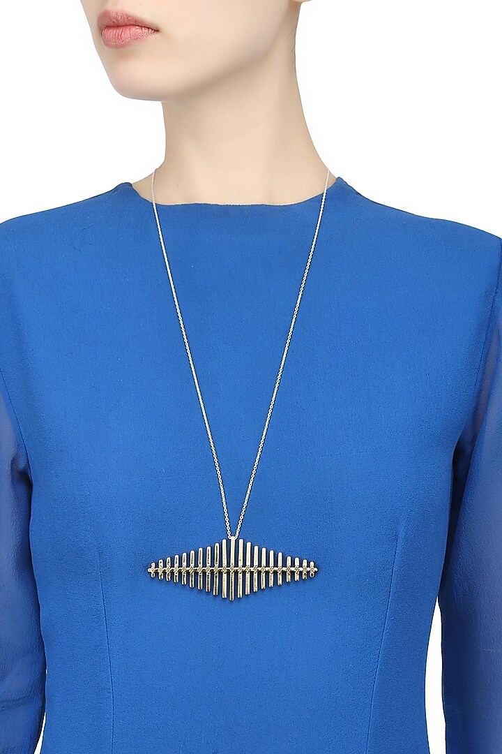 Dvibhumi presents Antique finish " Meyttu expanse" long necklace available only at Pernia's Pop Up Shop.