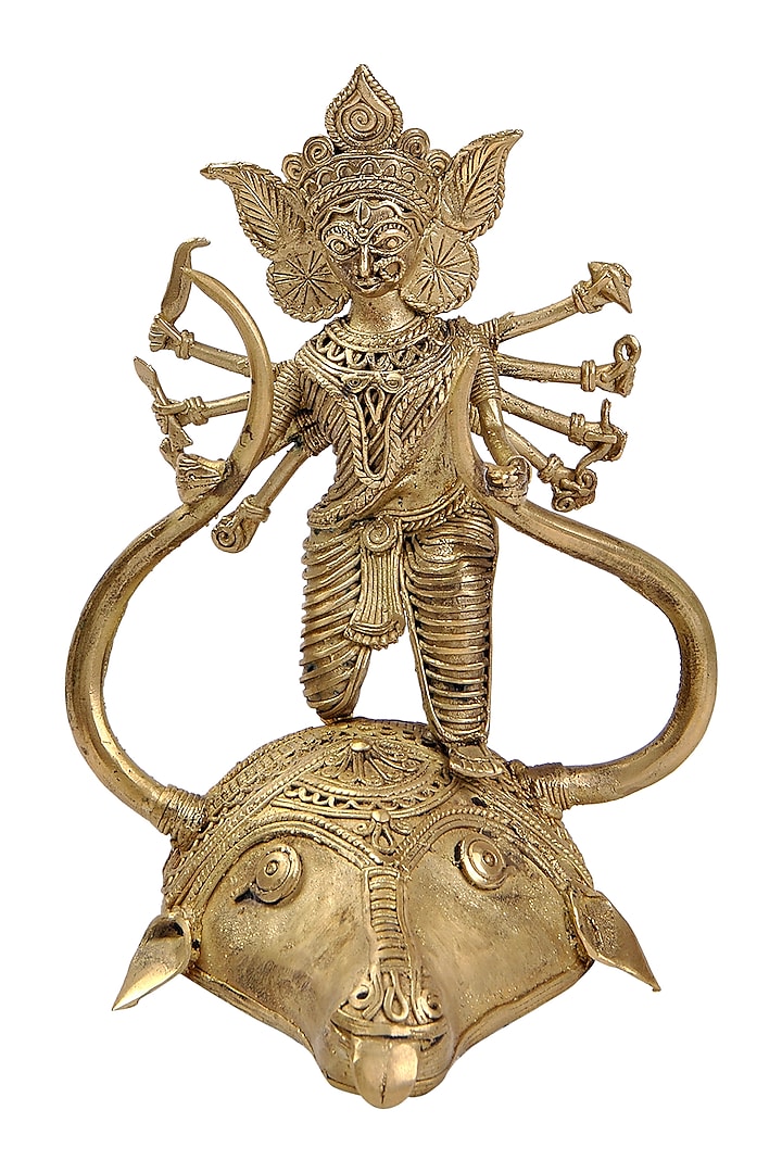 Bronze Dokhra Brass Finish Goddess Durga Showpiece by Vaishnavi Pratima