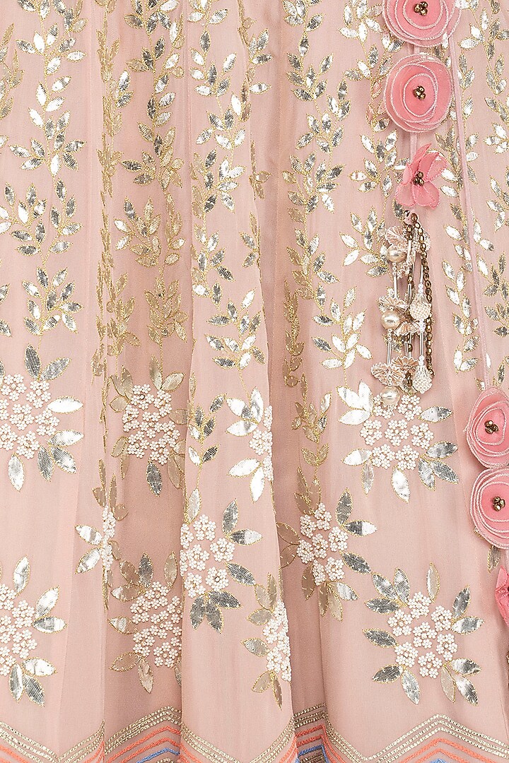 Blush Embroidered Bridal Lehenga Set by Devnaagri at Pernia's Pop Up Shop