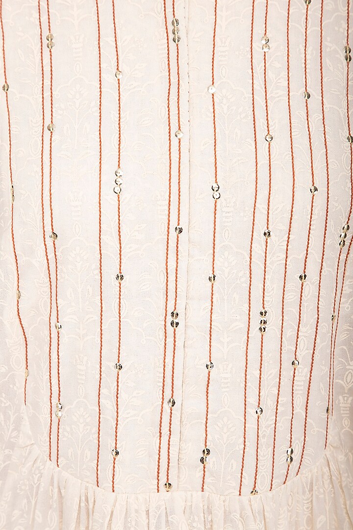 Off White Embellished Printed Kurta Set by Devnaagri at Pernia's Pop Up Shop