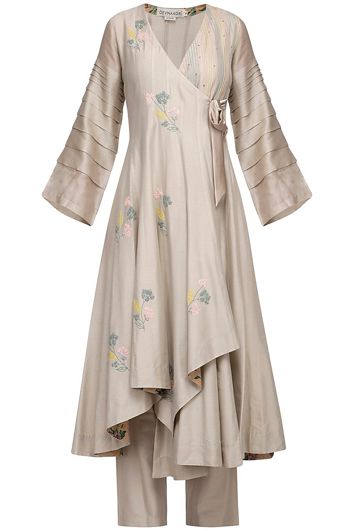 Pista Green Embroidered Printed Party Wear Anarkali Set by Devnaagri at Pernia's Pop Up Shop
