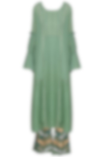 Sage green embroidered kurta set available only at Pernia's Pop Up Shop.