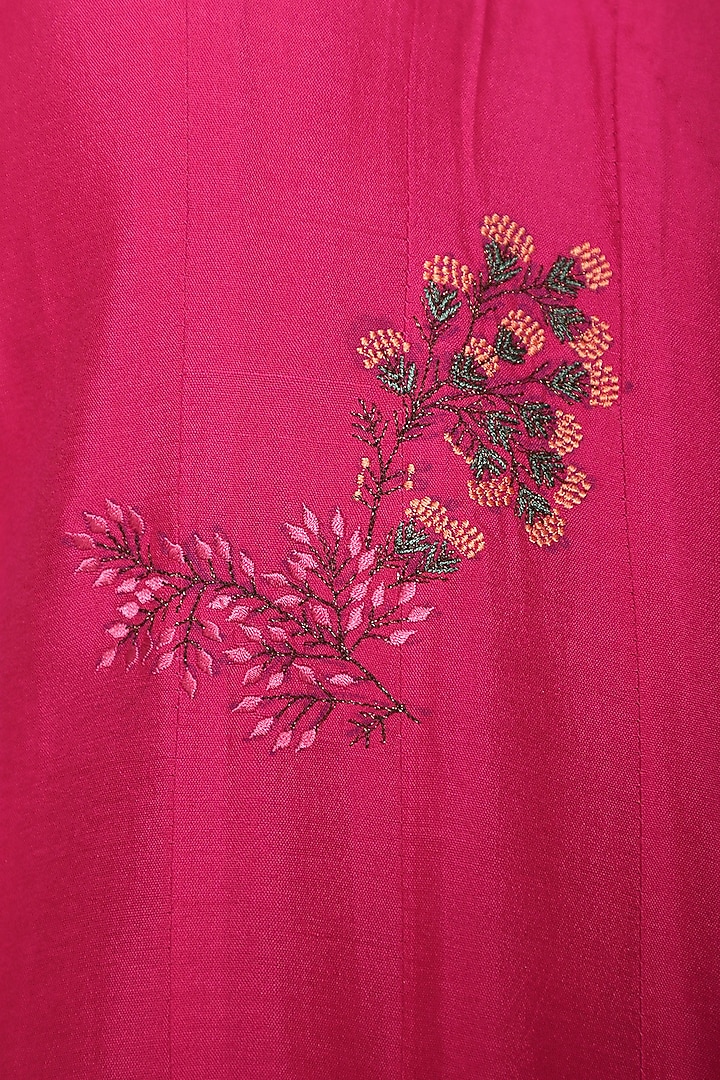 Pink embroidered anarkali set available only at Pernia's Pop Up Shop.