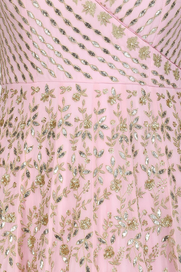 Pink embroidered anarkali set available only at Pernia's Pop Up Shop.