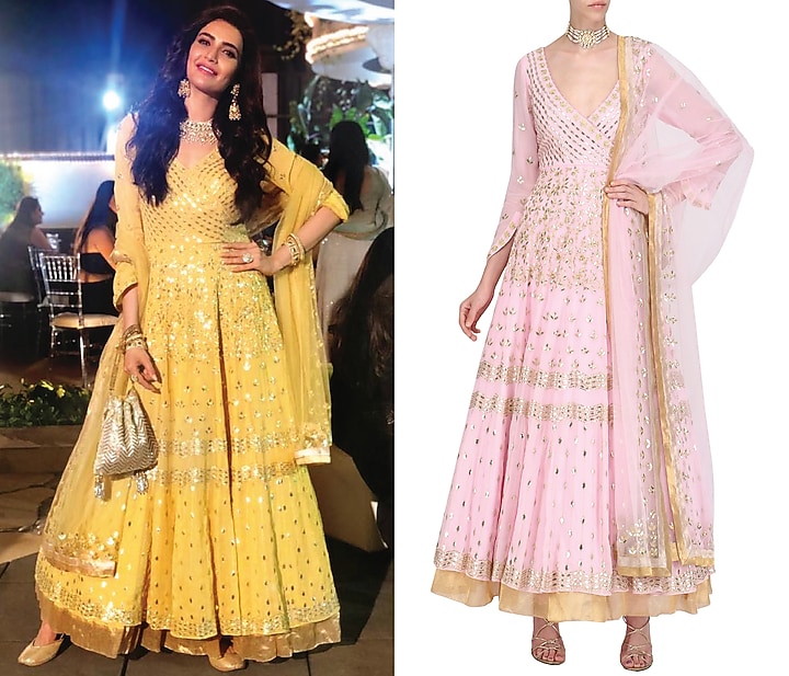 Pink embroidered anarkali set available only at Pernia's Pop Up Shop.