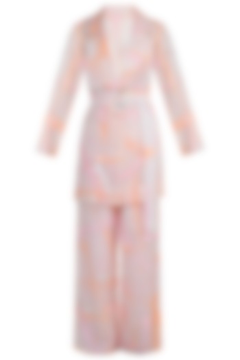 Blush pink painted suit set available only at Pernia's Pop Up Shop.