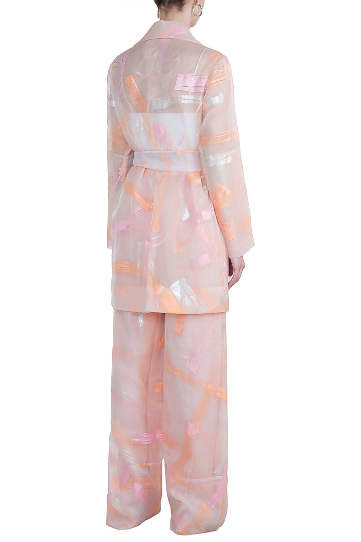 Blush pink painted suit set available only at Pernia's Pop Up Shop.