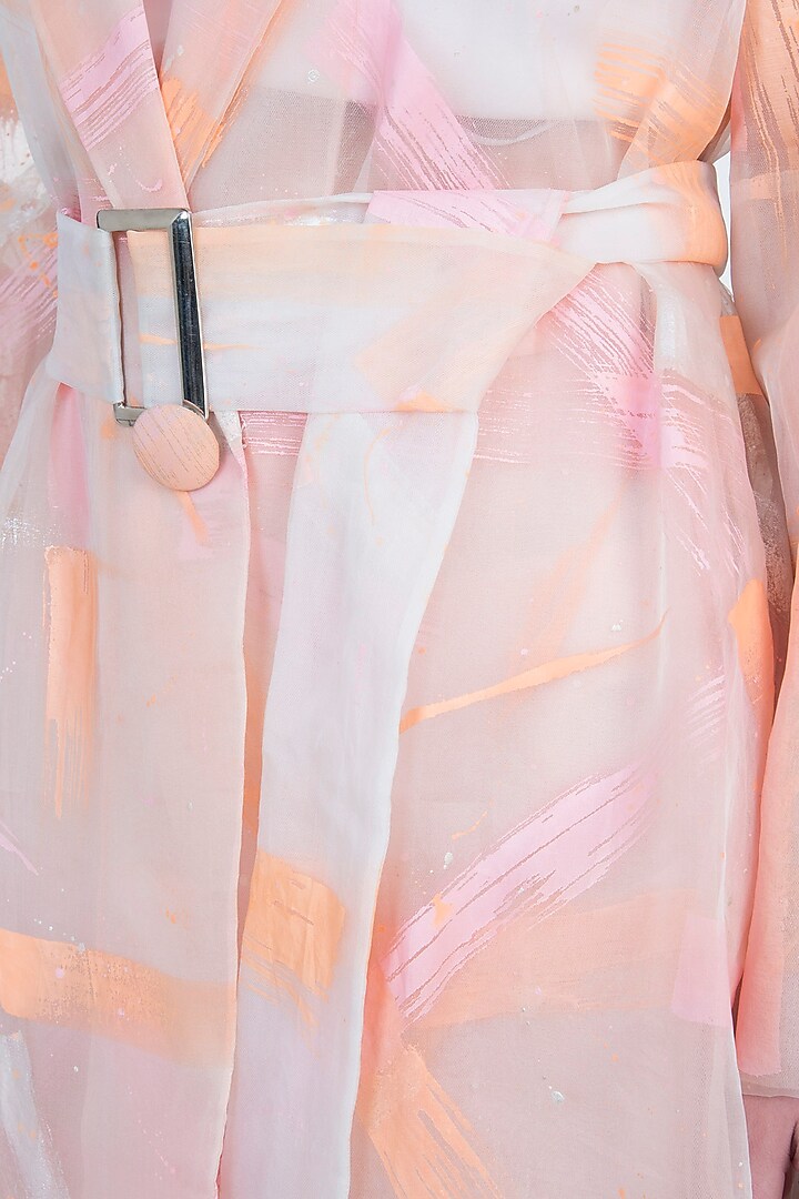 Blush pink painted suit set available only at Pernia's Pop Up Shop.