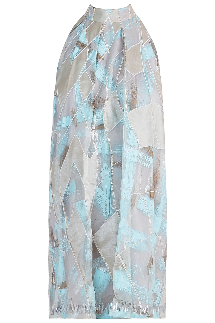 Powder blue pleated dress available only at Pernia's Pop Up Shop.