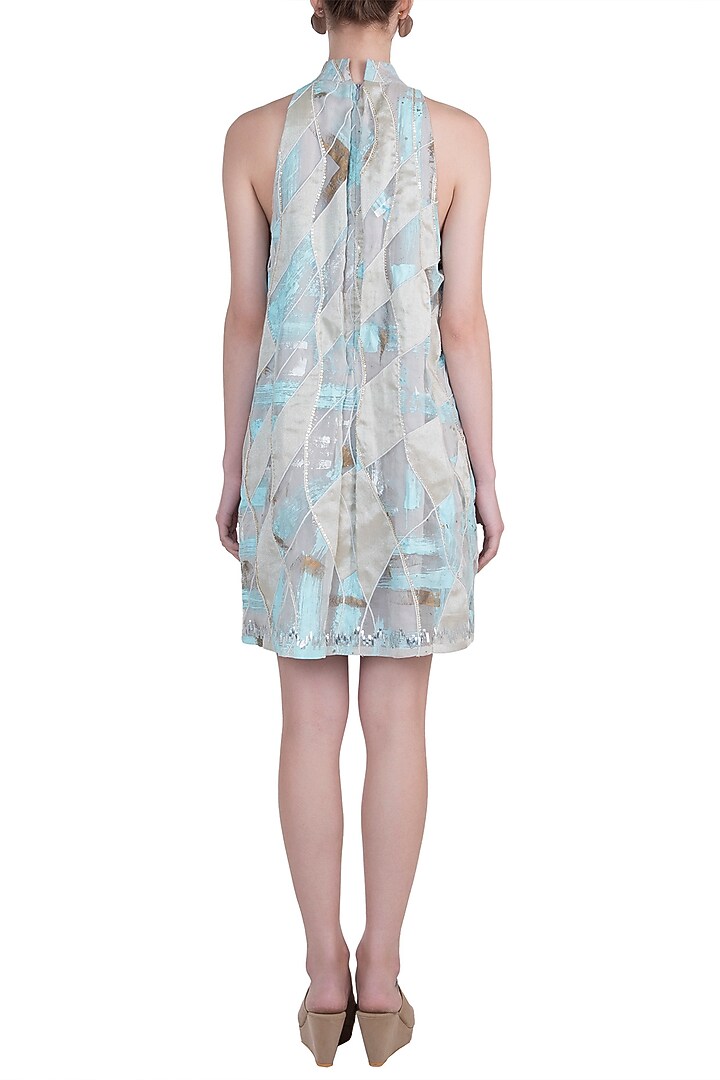 Powder blue pleated dress available only at Pernia's Pop Up Shop.