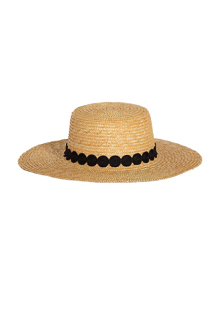 Beige Natural Grass Big Boater Hat by House of Dawn at Pernia's Pop Up Shop