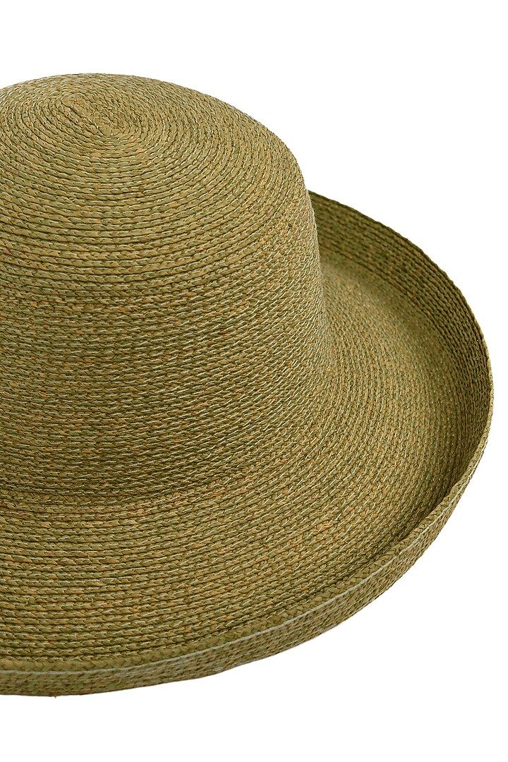 Green Natural Grass Raffia Hat by House of Dawn at Pernia's Pop Up Shop