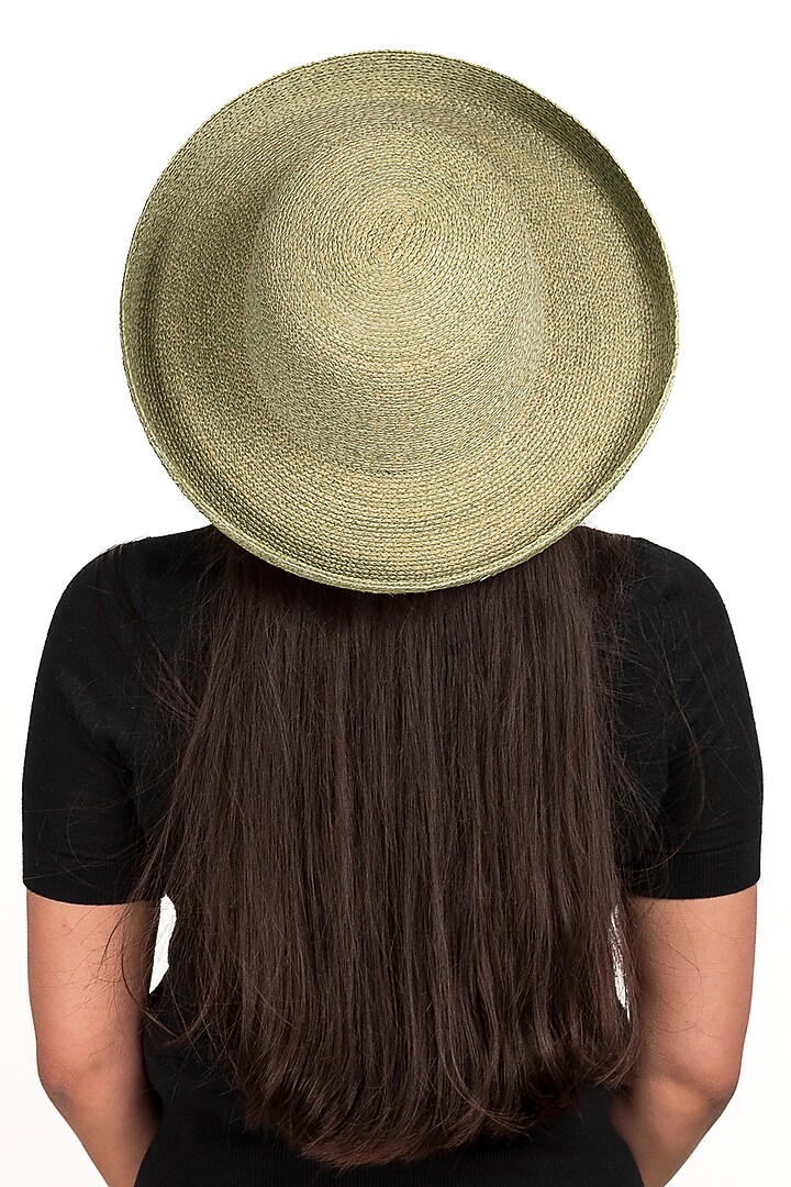 Green Natural Grass Raffia Hat by House of Dawn at Pernia's Pop Up Shop