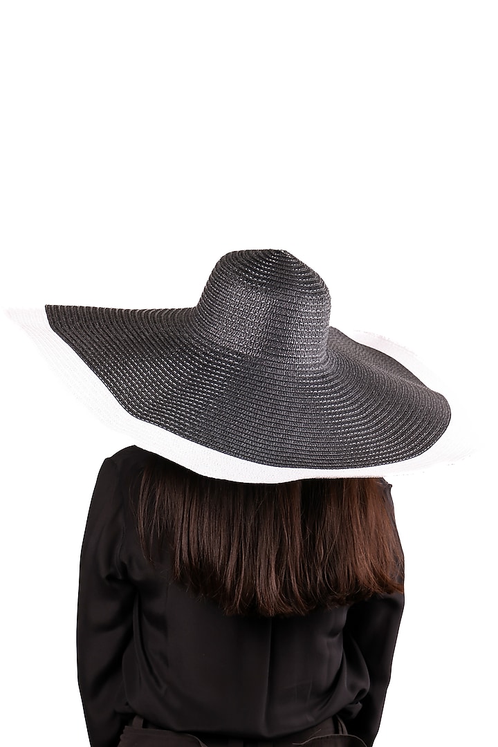 Black Natural Grass Oversized Floppy Hat by House of Dawn at Pernia's Pop Up Shop