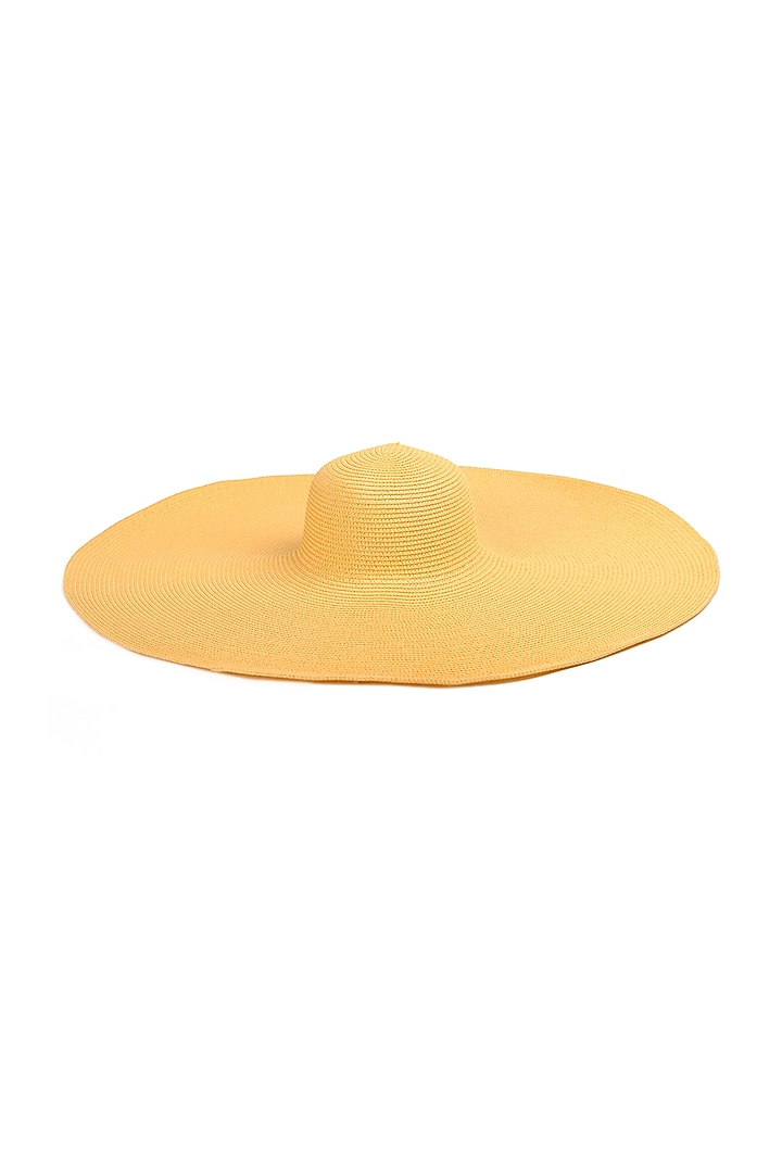 Yellow Natural Grass Oversized Floppy Hat by House of Dawn at Pernia's Pop Up Shop
