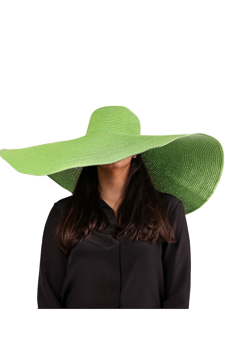 Green Natural Grass Oversized Floppy Hat by House of Dawn
