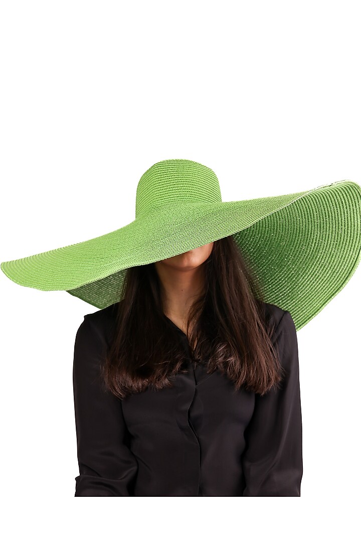 Green Natural Grass Oversized Floppy Hat by House of Dawn at Pernia's Pop Up Shop