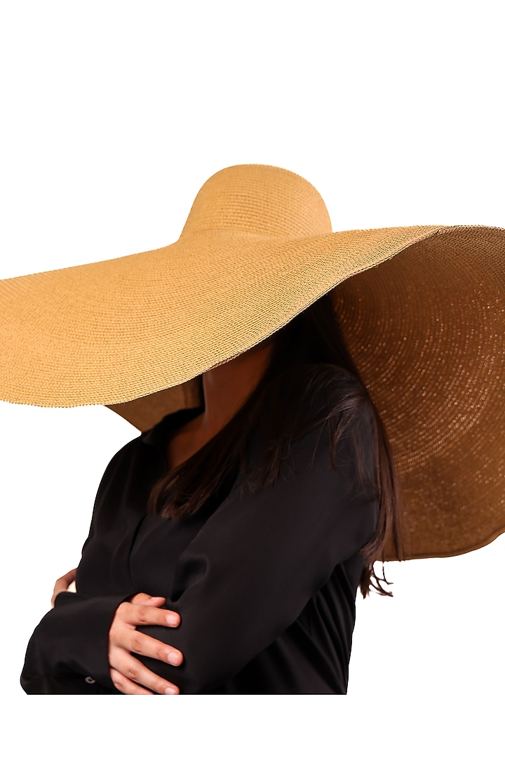 Beige Natural Grass Floppy Hat by House of Dawn at Pernia's Pop Up Shop