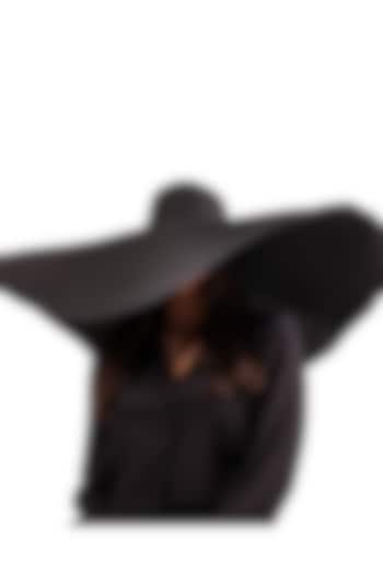 Black Natural Grass Floppy Hat by House of Dawn