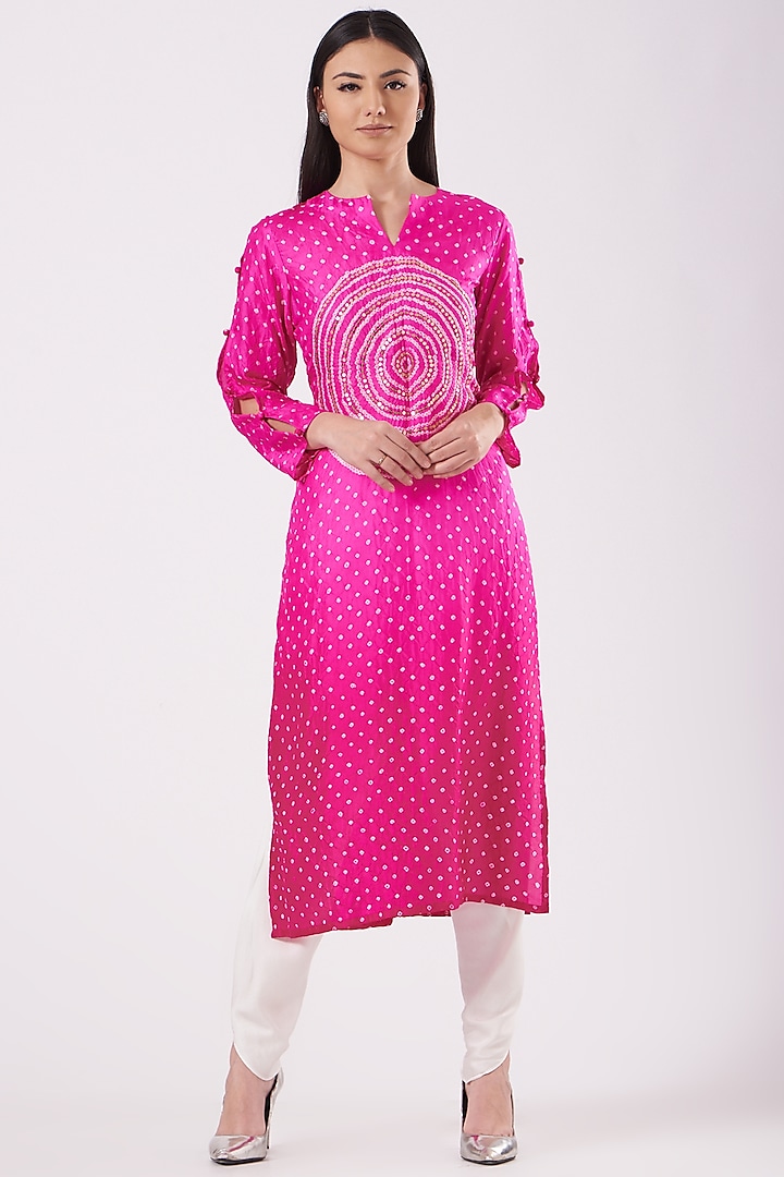 Hot Pink Straight Kurta by Dyelogue