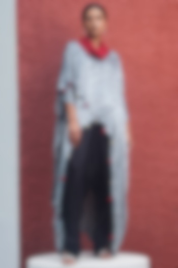 Black Modal Silk Overlap Shibori Top by Dyelogue at Pernia's Pop Up Shop