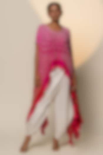 White Modal Silk Dhoti by Dyelogue at Pernia's Pop Up Shop