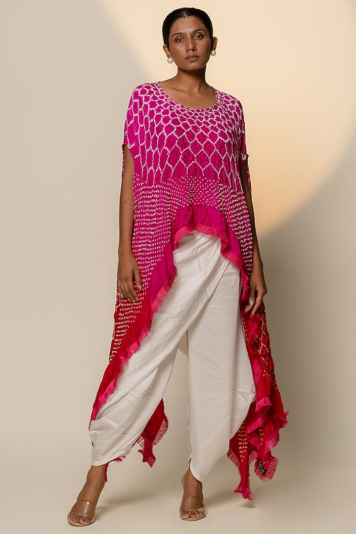 White Modal Silk Dhoti by Dyelogue at Pernia's Pop Up Shop