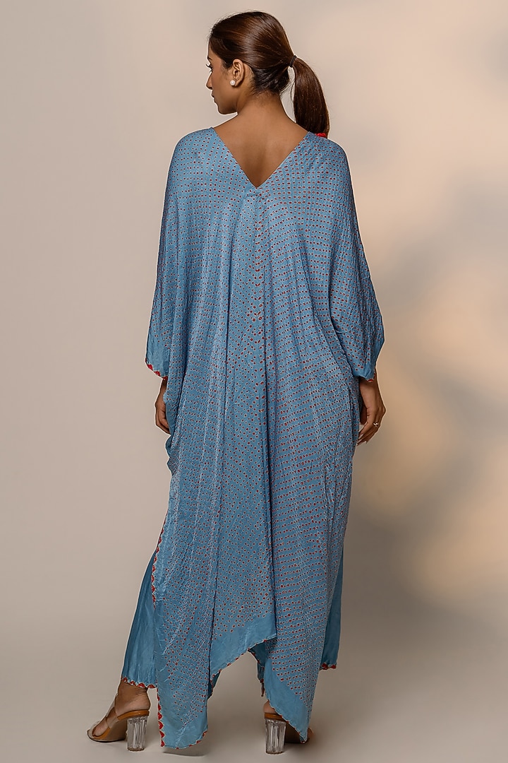 Sky Blue Gajji Silk Kurta Set by Dyelogue at Pernia's Pop Up Shop