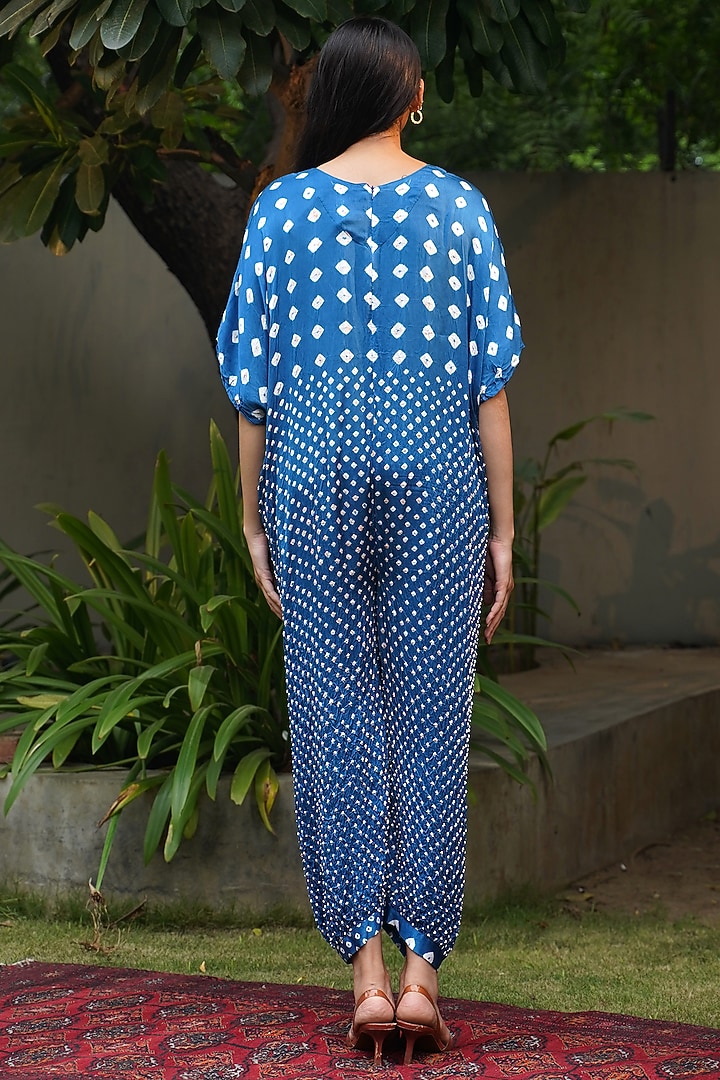 Blue Modal Silk Jumpsuit by Dyelogue at Pernia's Pop Up Shop