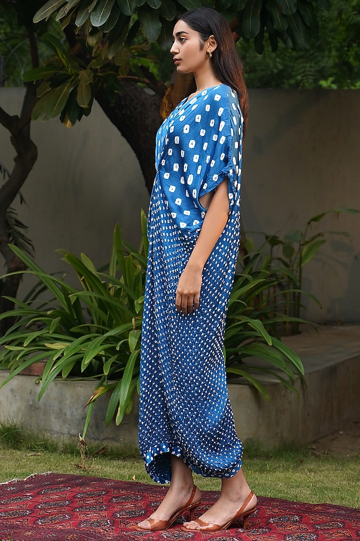 Blue Modal Silk Jumpsuit by Dyelogue at Pernia's Pop Up Shop