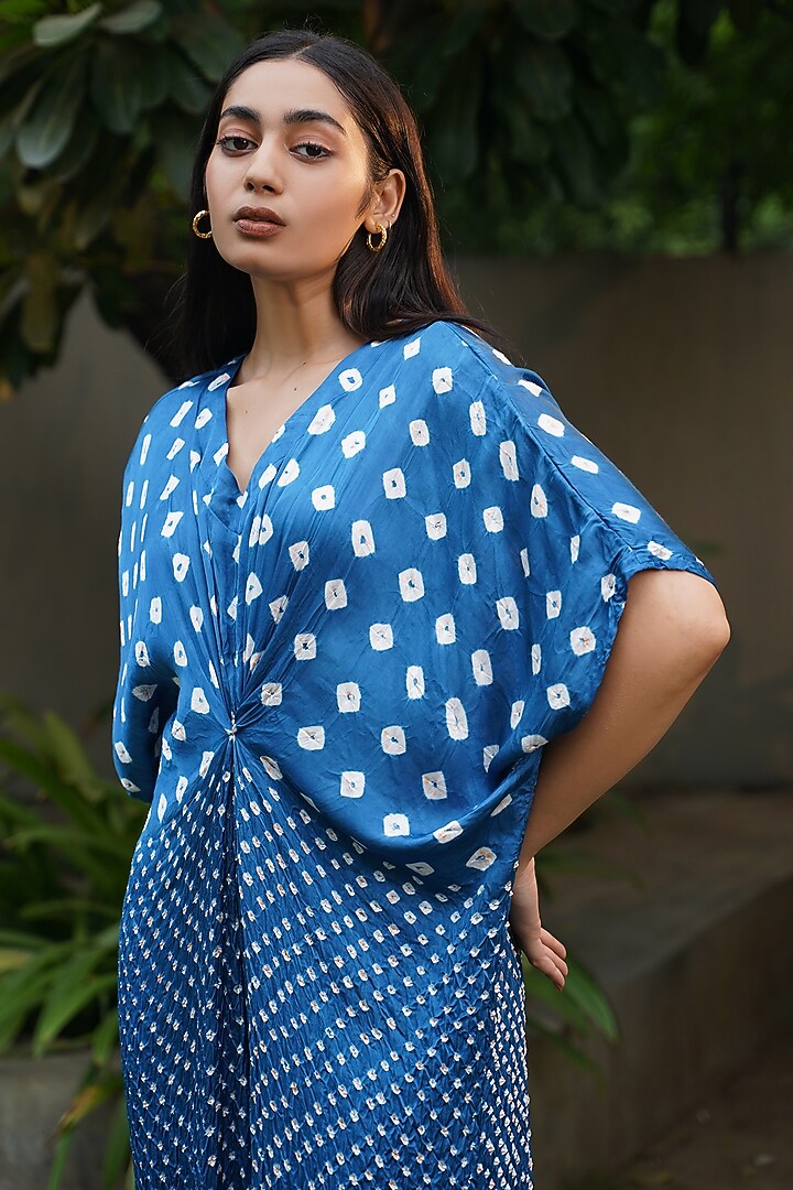 Blue Modal Silk Jumpsuit by Dyelogue at Pernia's Pop Up Shop