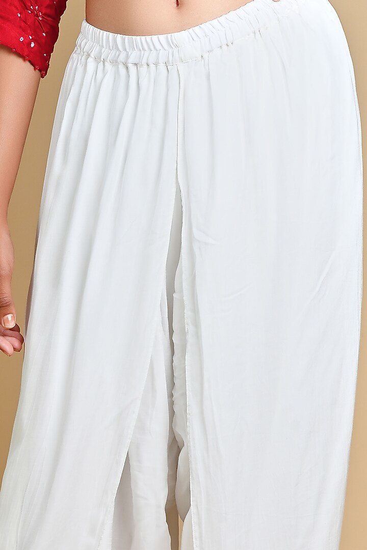 White Pre-Stitched Dhoti Pants by Dyelogue at Pernia's Pop Up Shop
