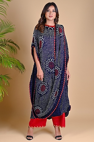 Midnight Blue Draped Tunic by Dyelogue