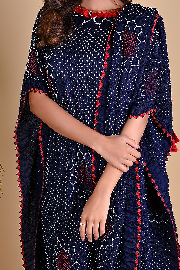 Midnight Blue Draped Tunic by Dyelogue at Pernia's Pop Up Shop