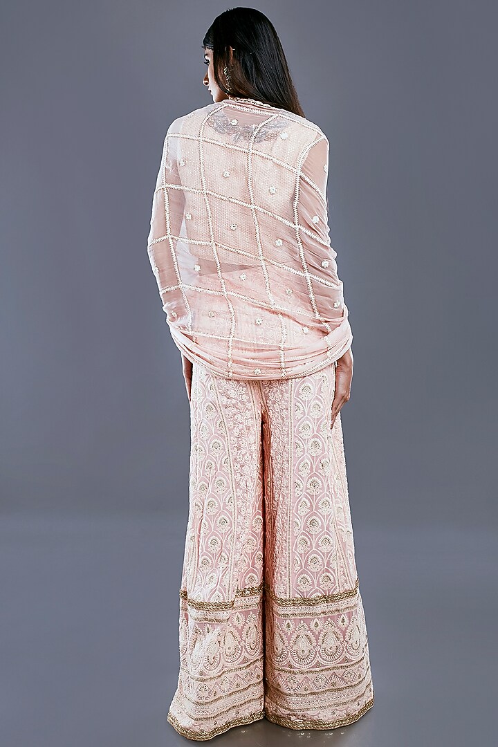 Light Peach Embroidered Kurta Set by Divya Kanakia at Pernia's Pop Up Shop