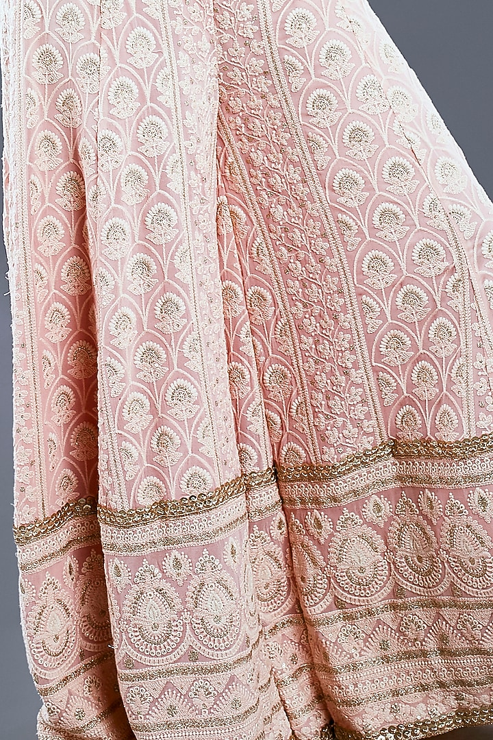 Light Peach Embroidered Kurta Set by Divya Kanakia at Pernia's Pop Up Shop