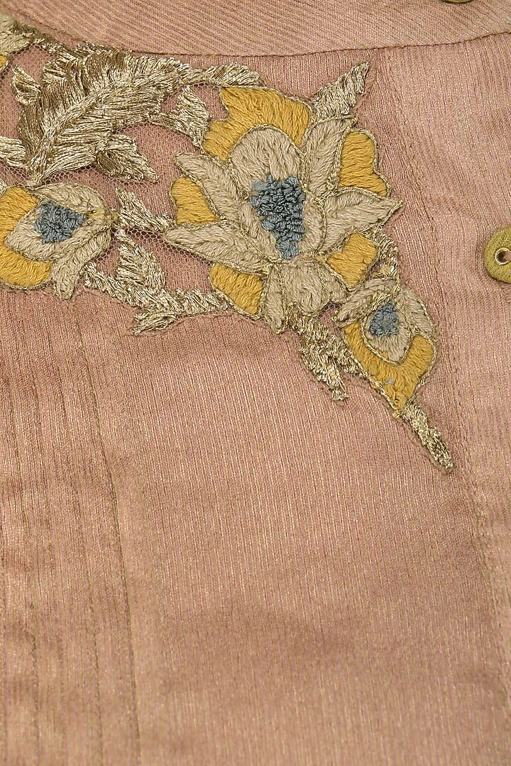 English rose pleated embroidered kurta and sharara set available only at Pernia's Pop Up Shop.