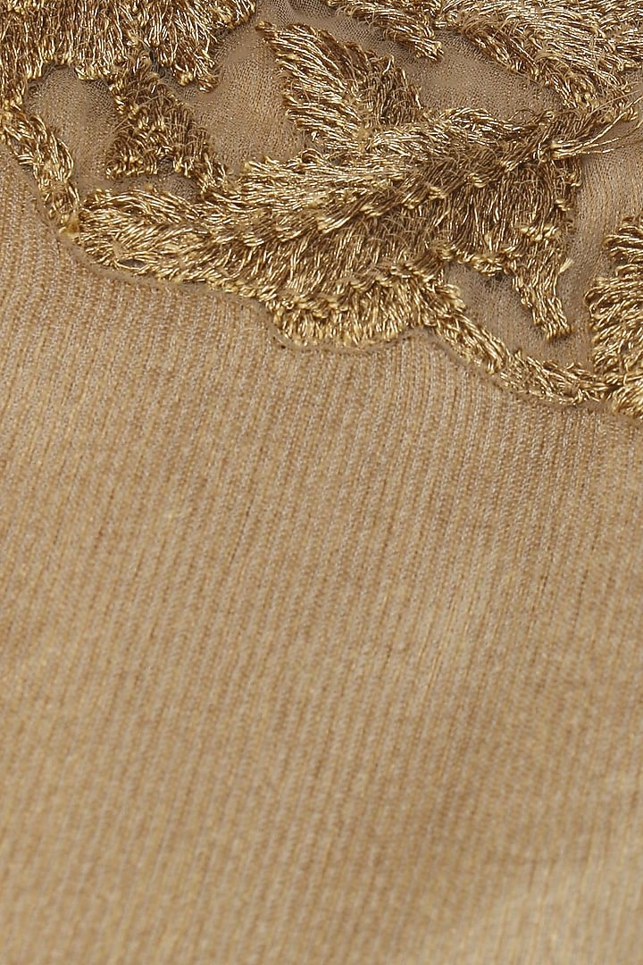 Gold thin stripe georgette flared dress available only at Pernia's Pop Up Shop.