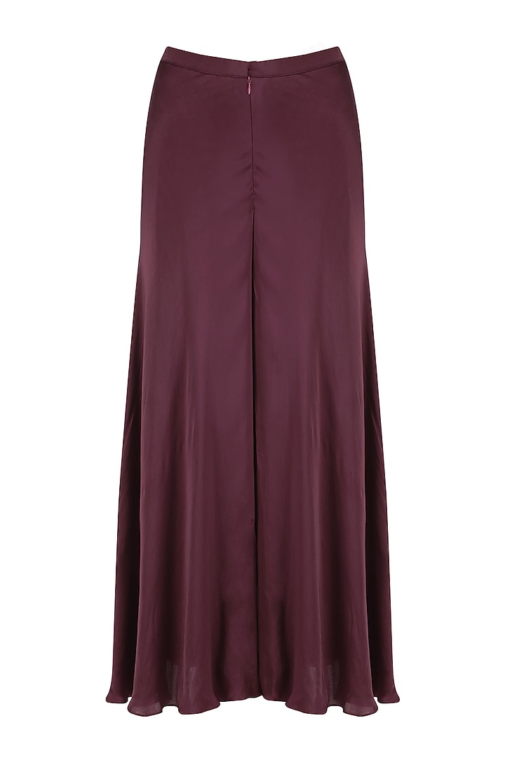 Plum handloom brocade embellished pashtun and sharara set available only at Pernia's Pop Up Shop.