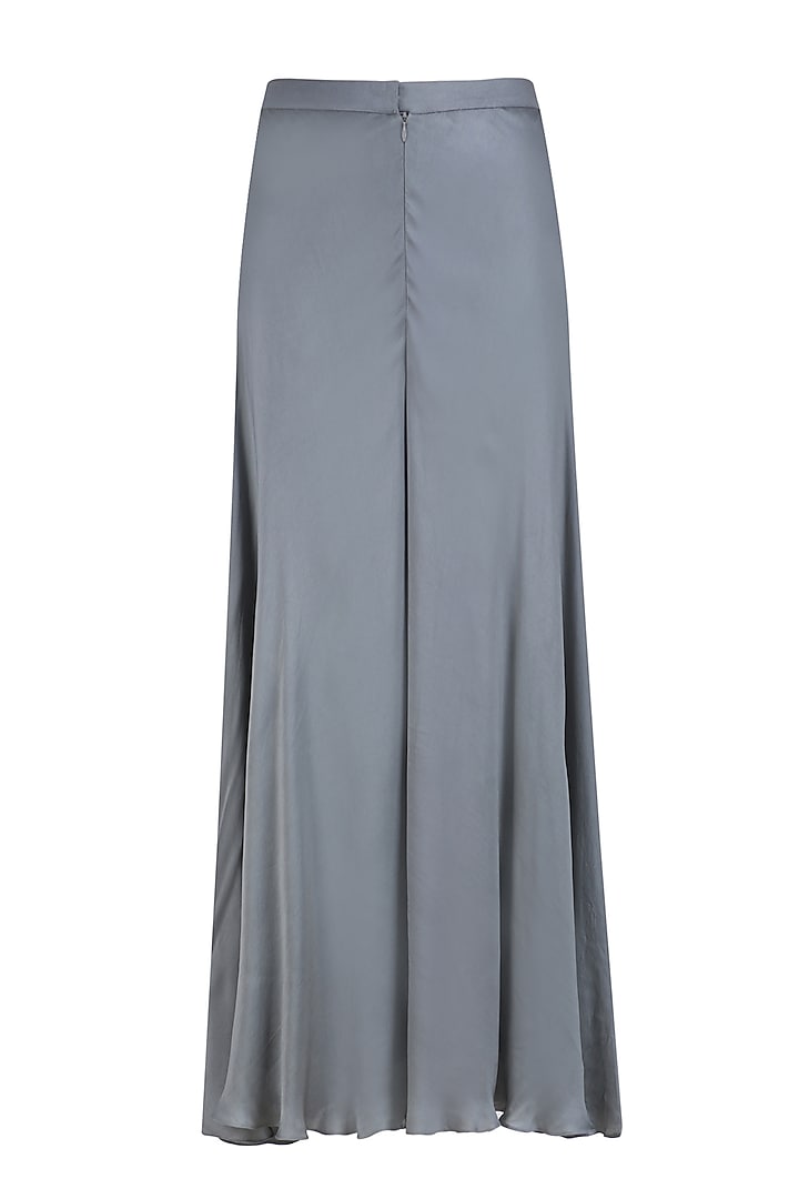 Grey brocade embellished pashtun and sharara pants set available only at Pernia's Pop Up Shop.