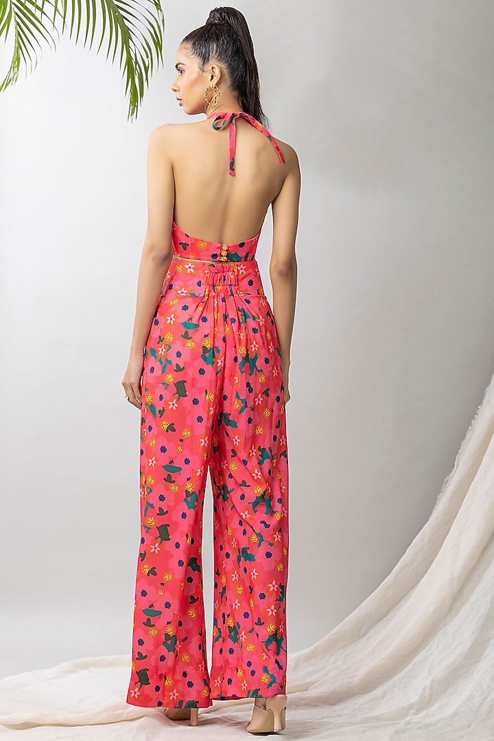 Pink Crepe Silk Printed Co-Ord Set by Dziine by deepa at Pernia's Pop Up Shop