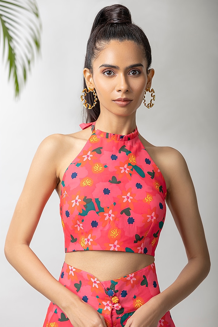 Pink Crepe Silk Printed Co-Ord Set by Dziine by deepa at Pernia's Pop Up Shop