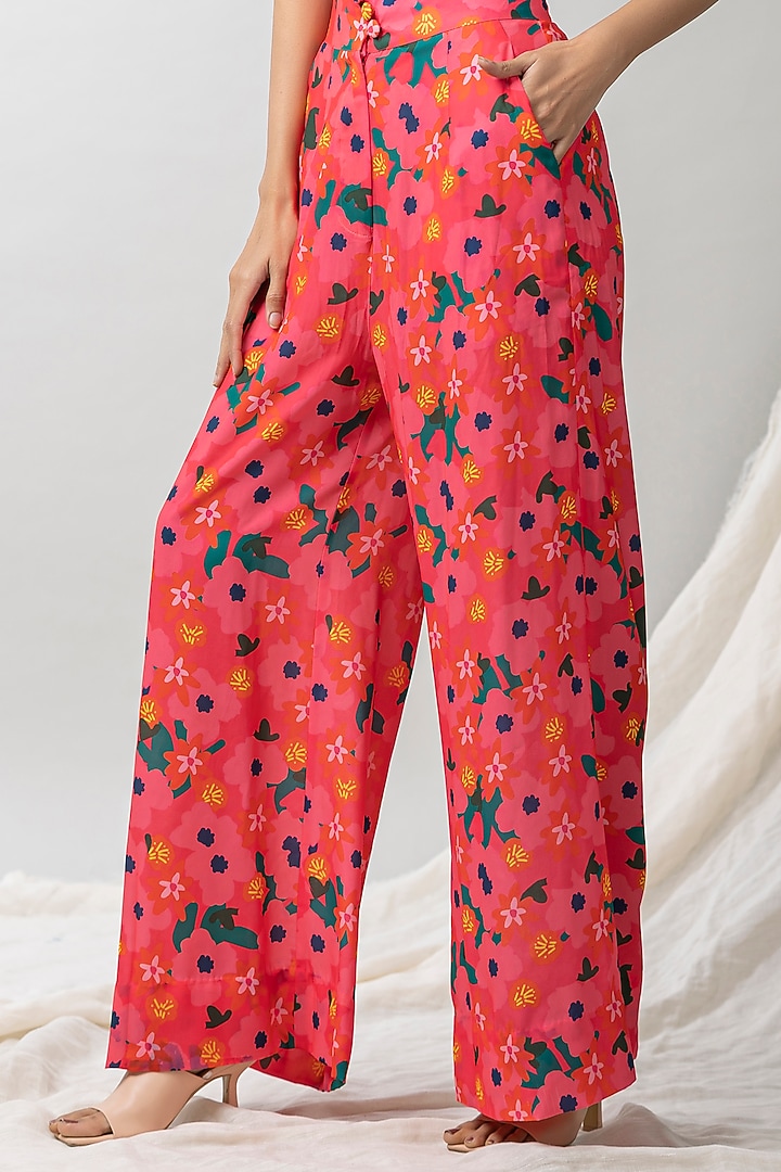 Pink Crepe Silk Printed Co-Ord Set by Dziine by deepa at Pernia's Pop Up Shop