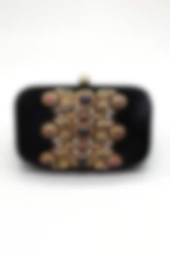 Black Velvet Embroidered Clutch by DZIOR PERL at Pernia's Pop Up Shop